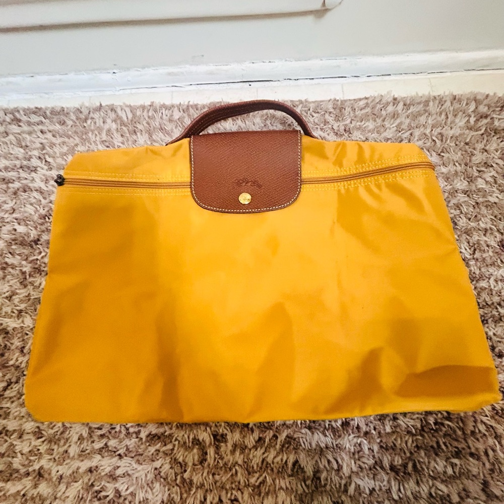 LONGCHAMP Le Pliage DOCS Folding business Bag Yellow Compact Travel
